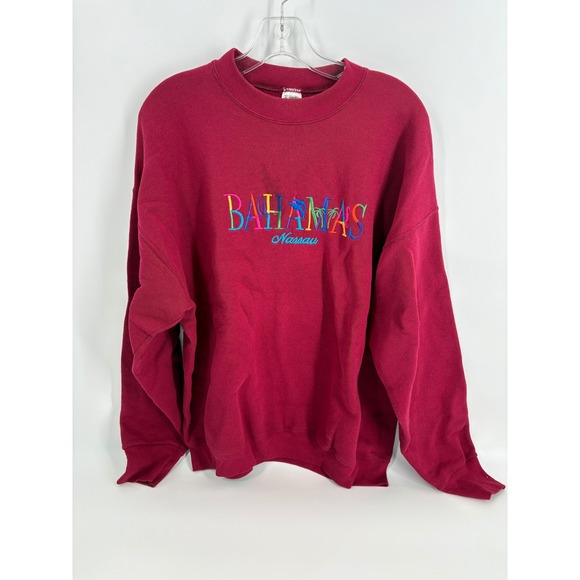 Vintage 90s Fruit of the Loom Bahamas Nassau Embroidered Sweatshirt XL - Picture 1 of 8